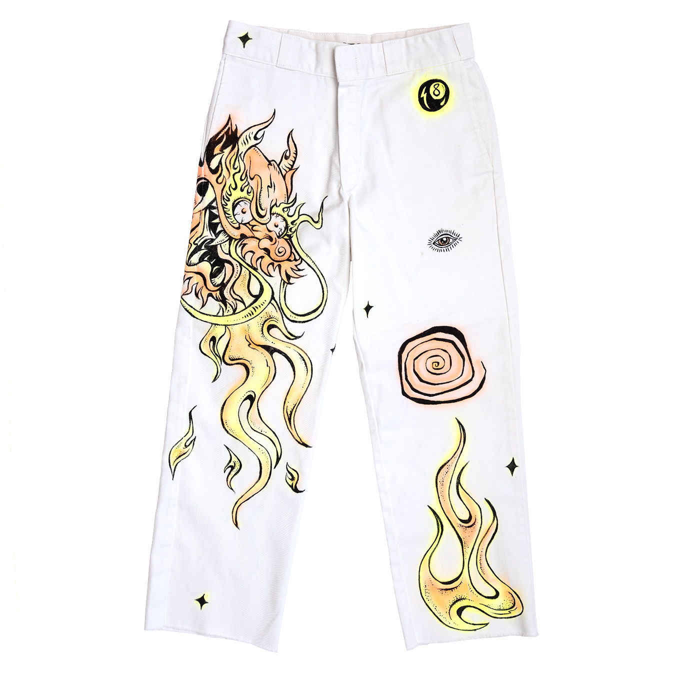 custom airbrushed dragon Dickies